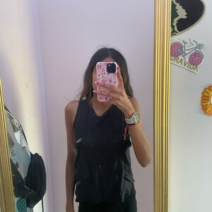 Women's Black Sleeveless Top